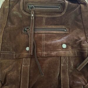 Brown Leather backpack by Marc New York